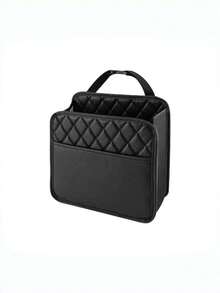 1pc Multifunctional Trunk Organizer Hanging Storage Box Car Garbage Can Adjustable Divider Travel Essentials For Holiday Road Trip Camping Mother Day Valentine Gift Auto Accessory - Black - View 5