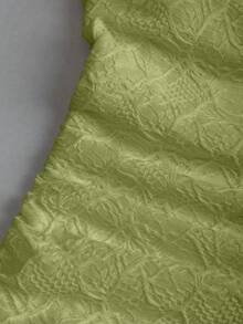 Sweetra Y2K Sexy Asymmetrical Shoulder Textured Fabric Pleated Vacation Dress - Green - View 5