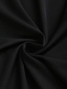 Sweetra Vestido negro de mujer con tirantes anudados en el hombro asimétrico para primavera/verano, vestido mini ajustado de unicolor y elegante con un toque de madurez - Negro - Ver 5