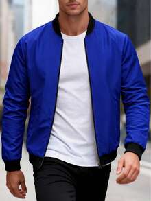 Manfinity Homme Men's Casual Versatile Jacket Set, Spring/Autumn - Black - View 4