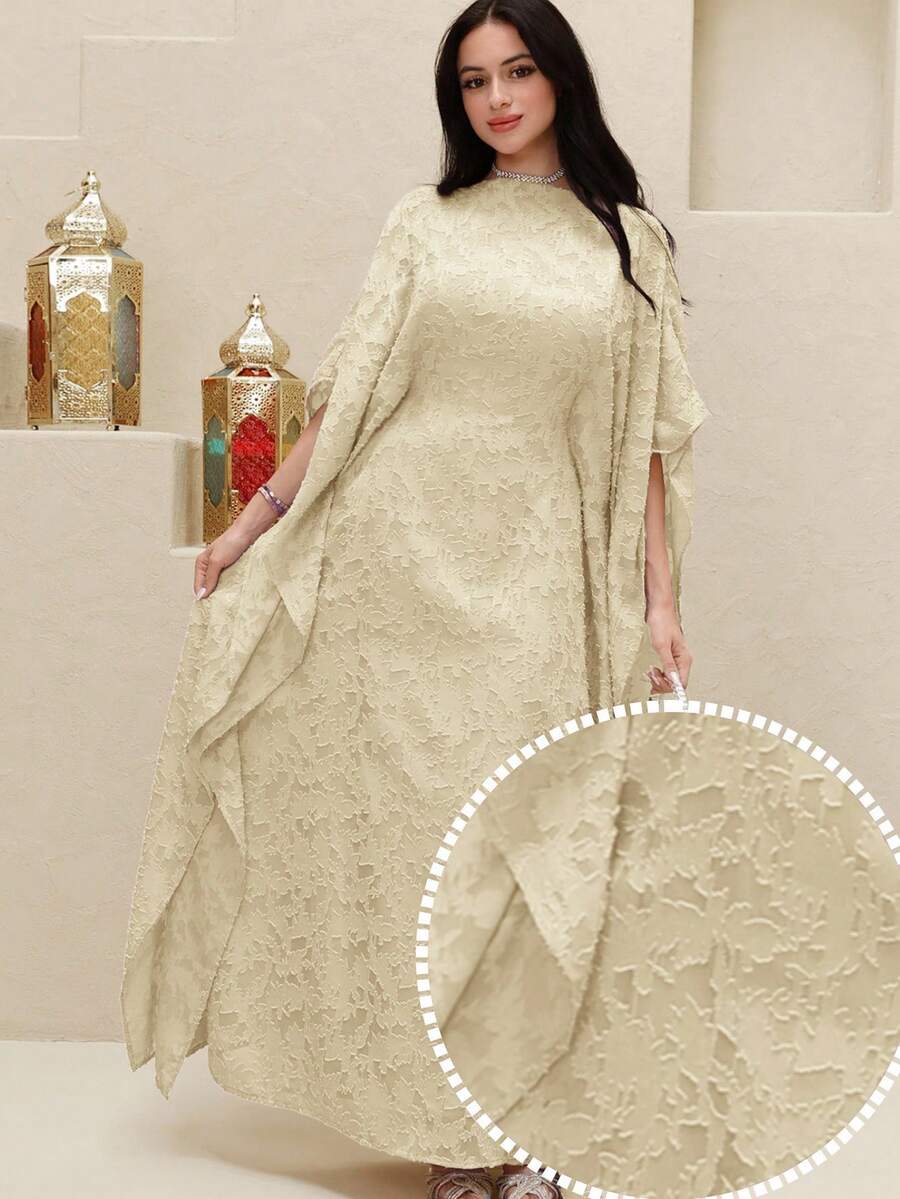 Yasmyna Women's Turkish Maxi Dress & Arabic Traditional Abaya - Apricot - View 1