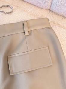 GlowEve CURVE Plus Size Women Elegant Khaki Summer Tea Party Shorts,High Waist Classic Lace Trim Fashion Versatile Outfits,Black Two Piece Set For Ladies Shorts - Apricot - View 5