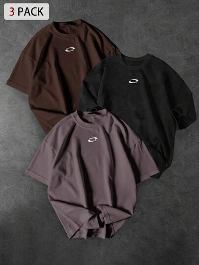 Sport MetroGents Camiseta de manga corta de cuello redondo casual y versátil para uso diario y deportivo para hombres