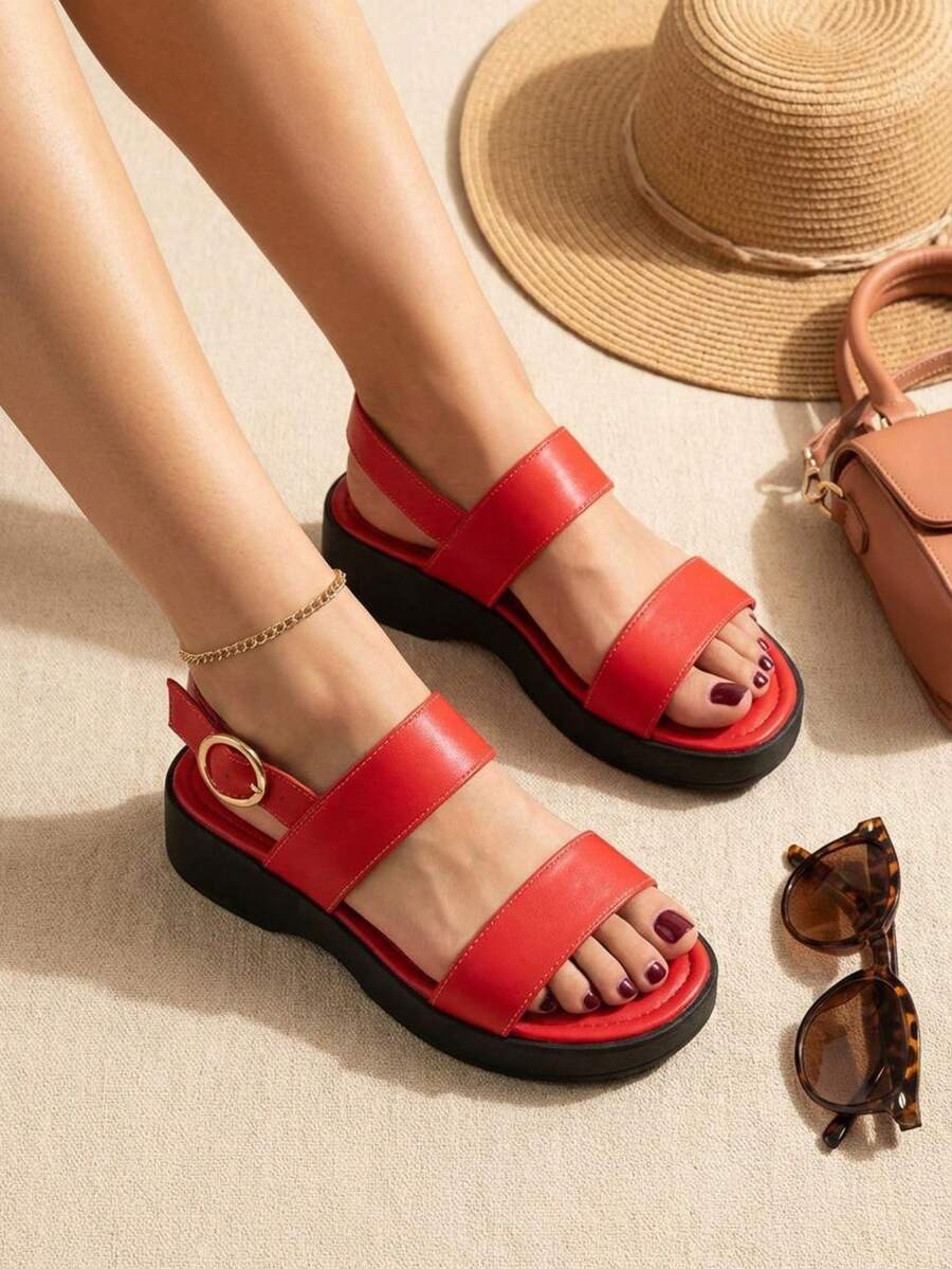 HUARACHE WITH TWO STRIPS - ROJO - View 1