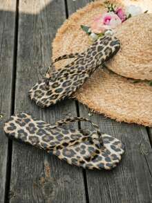Set 750 Flat Crow's Foot Sandals Square Tip - leopardo - View 4