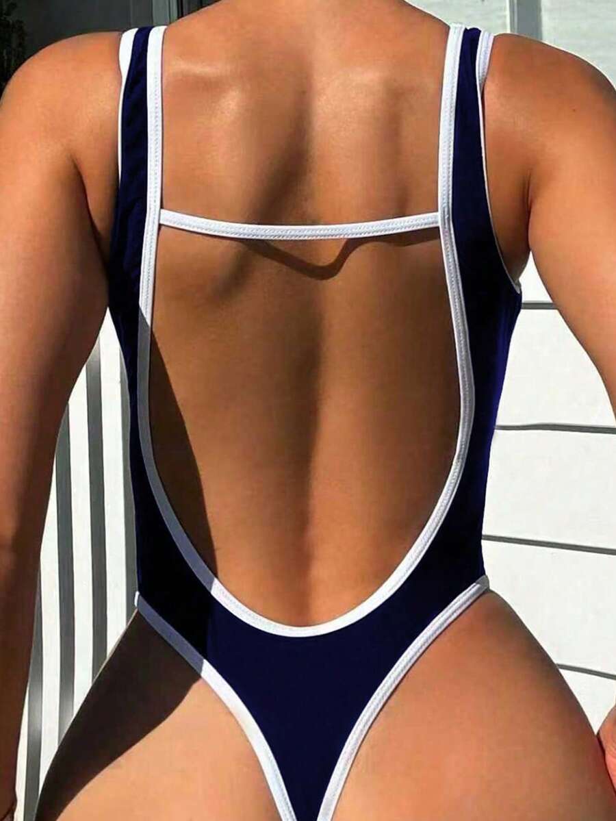 Swim SXY 2026新款春夏女士连体优雅休闲泳衣，适合海滩度假 - 彩色 - 查看 1