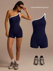 Fluxe Women's Sleeveless Casual Romper With Trim - Navy Blue - View 8