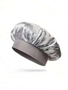 1 chiếc mũ ngủ bằng lụa satin mềm mại, có dây chun co giãn, thích hợp cho nữ, màu đen, hồng, xanh dương, trang trí nhà cửa, phòng tắm, mùa hè, mùa tựu trường, màu trơn cổ điển, kiểu tóc xoăn gợn sóng, vành rộng, chất liệu satin co giãn, quà tặng chăm sóc tóc ban đêm cho phái nữ. - Nhiều màu - Xem 9