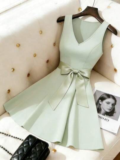 Elenzga 女士优雅无袖通勤连衣裙，夏季必备