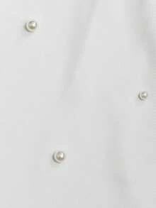 Resyla Beaded Fashionable Minimalist Spaghetti Strap Tank Top, Gift For Friends - White - View 3