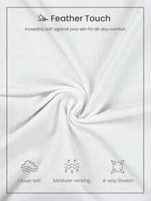 Eassivo Eassivo Top de yoga ajustado con cuello estructurado para mujer, camisa deportiva para entrenamiento - Blanco - Ver 9