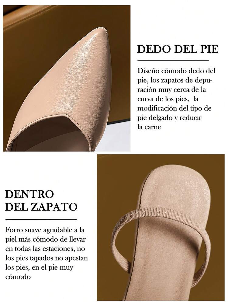 GlamourGrip Zapatos de tacón alto para mujer, elegantes y a la moda, con punta fina y tacón ancho, diseño cómodo y transpirable, con escote bajo y banda elástica, ideales para uso diario, fiestas, eventos formales, graduaciones, festivales, vacaciones y verano - Albaricoque - Añade 3