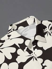 Manfinity RSRT 男士全印花单排扣休闲百搭日常短袖衬衫 - 彩色 - 查看 4