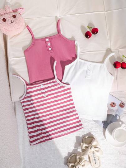 SHEIN 3pcs/Set Young Girl Casual Camisole Tops, Versatile Daily Wear, Suitable For Summer 3pcs/Set Young Girl Casual Cute Smiling Face Graphic, Macaron Colors White/Pink/Purple, Cartoon Short Sleeve T-Shirts, Suitable For Summer Suitable For All Seasons Outerwear & Layering, Autumn For Outing, Easy Comfort, Autumn Layers For, Stylish, Casual Wear, Graphic Tee, Back To School, Fall, Homecoming, Suitable For Outdoor, Outing, Street Photography, Home, Party, Campus