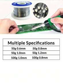 Kawat Solder Timah Timbal Inti Rosin 63-37, Diameter 0,6/0,8/1mm, Untuk Pengelasan Listrik, Mengandung Fluks 2,5% - Perak - View 5