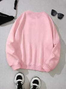 Airaco Personalized Bridal Gift, Bride Sweatshirt, Initial Heart Sleeve, Engagement Gift, Unique Bridal Shower Gift, Future Mrs. Sweatshirt With Foil Print Pattern - Baby Pink - View 2