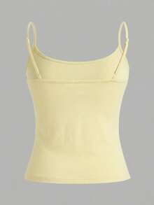 SHEIN EZwear Bộ 3 áo hai dây dáng ngắn cho nữ, áo tank top ôm sát gợi cảm cho mùa hè, màu hồng/vàng/tím. - Nhiều màu - Xem 5