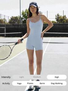 Fluxe Women's Lace Patchwork Casual Versatile Daily Wear Jumpsuit - Baby Blue - View 4