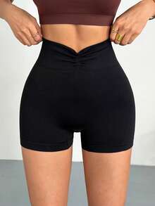 Hanevo Women's Comfortable Breathable Solid Color Casual Summer Shorts - Black - View 1