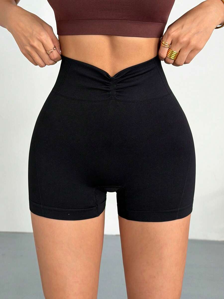 Hanevo Women's Comfortable Breathable Solid Color Casual Summer Shorts - Black - View 1
