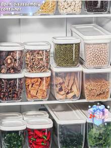 Six Stackable Spice Jars With Lids - Made Of PP Material, These Removable Containers Are Suitable For Storing Spices, Herbs, And Seasonings. They Are Multi-Functional Kitchen Storage Solutions, Perfect For Home Kitchens And Outdoor Camping. - Multicolor - View 9