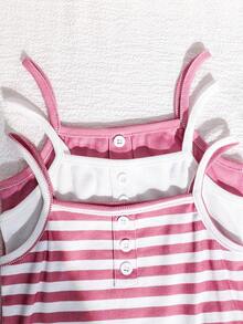 SHEIN 3件套少女休闲吊带背心，百搭日常穿搭，适合夏季 - 彩色 - 查看 6