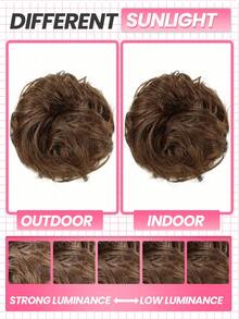 1 件发髻接发真人发髻女士高髻假发深棕色接发初学者友好日常使用棕色接发 - S2 - 查看 6