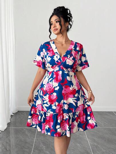 Elenzga Plus Size Women's Vacation Beach Outfits: Doll Dresses.