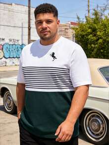 Manfinity Joysei Diseño de estampado de pato en los músculos abdominales, ropa deportiva casual de verano de moda para hombres, parte superior para hombres - Multicolor - Ver 3