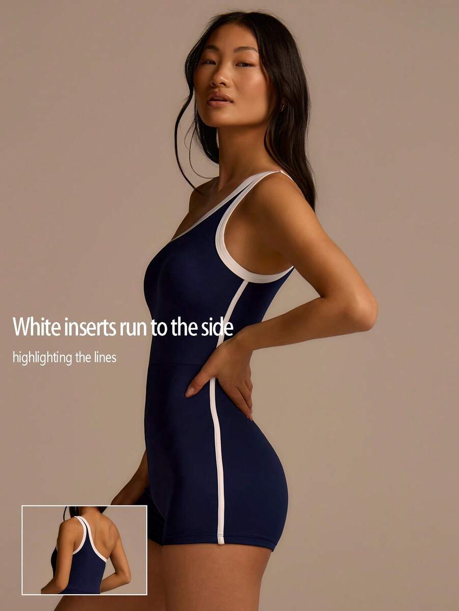 Fluxe Women's Sleeveless Casual Romper With Trim - Navy Blue - View 1