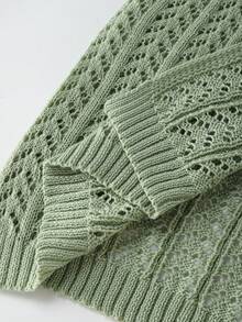 Franclia 新款夏季欧美性感薄荷绿镂空针织长裙，修身开衩设计，3D立体钩编纹理，法式优雅成熟风情，适合海滩、度假、约会、晚宴等场合，是提升整体氛围的时尚单品。 - 綠色 - 查看 9