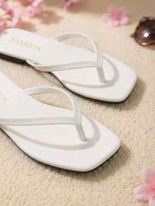Set 750 Flat Crow's Foot Sandals Square Tip - blanco - View 4