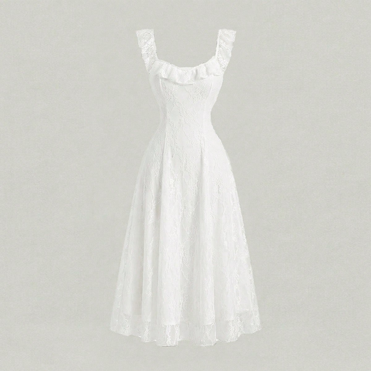 Vestido de encaje y volantes de cintura elegante y casual para adolescentes, vestido de gasa blanco, vestido de hada francés, adecuado para el Día d