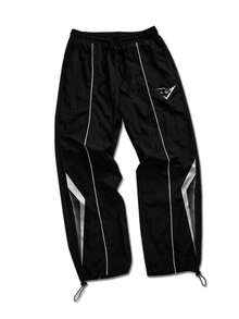 GymBeat 男士几何印花梭织运动裤 - 黑色 - 查看 2