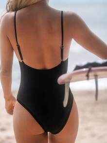 Swim SPRTY Women's Vacation Beach Surfing Jumpsuit Swimsuit - Black - View 7