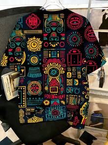 Manfinity Joysei 男士时尚夏季休闲运动服，男士上衣，腹部肌肉处饰有鸭子图案印花设计 - 彩色 - 查看 2