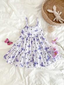 Cozy Pixies 女婴碎花撞色圆领短袖腰身连衣裙 - 彩色 - 查看 4