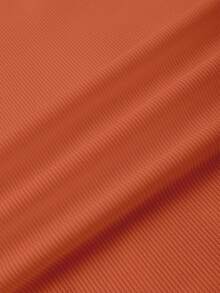 EMERY ROSE Plus Size Women Minimalist Sexy Sporty Knit Camisole Tank Top, Slim Fit - Orange - View 4