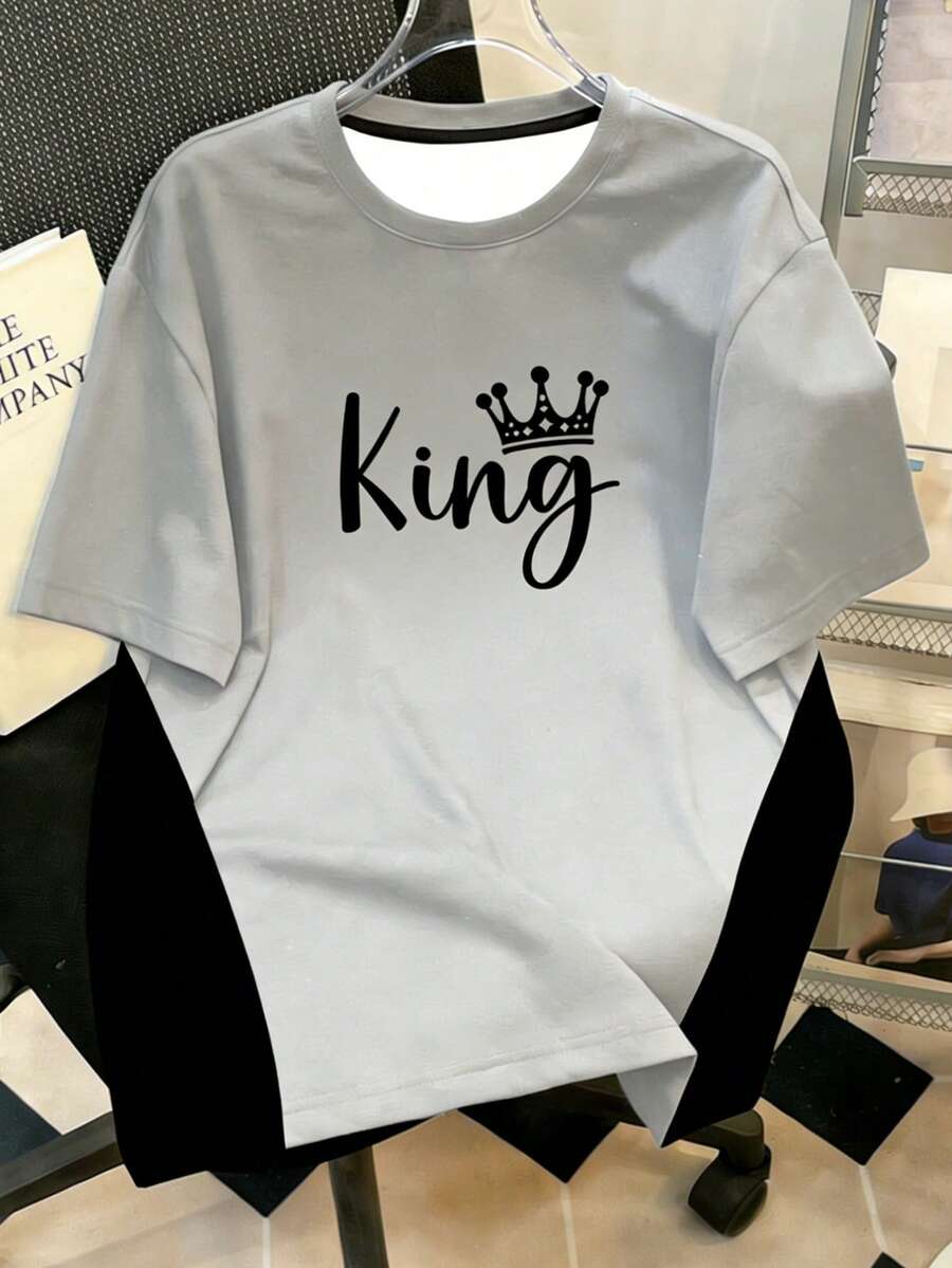 Manfinity Joysei 男士时尚夏季休闲运动服，男士上衣，腹部肌肉处饰有鸭子图案印花设计 - 彩色 - 查看 1