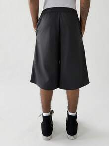 PAVTROS Men's Drawstring Waist Pocket Casual Versatile Daily Wear Shorts - Light Grey - View 2