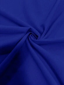 EMERY ROSE 无袖圆领收腰A字撞色休闲通勤简约优雅浪漫女装 - 寶藍色 - 查看 4