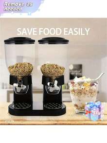 1pc Cereal Dispenser, Single/Double Cup Dry Goods Storage Container, Oatmeal, Nut And Candy Dispenser, Cereal Storage Box, Suitable For Office, Home, Party And Other Occasions. - Multicolor - View 3