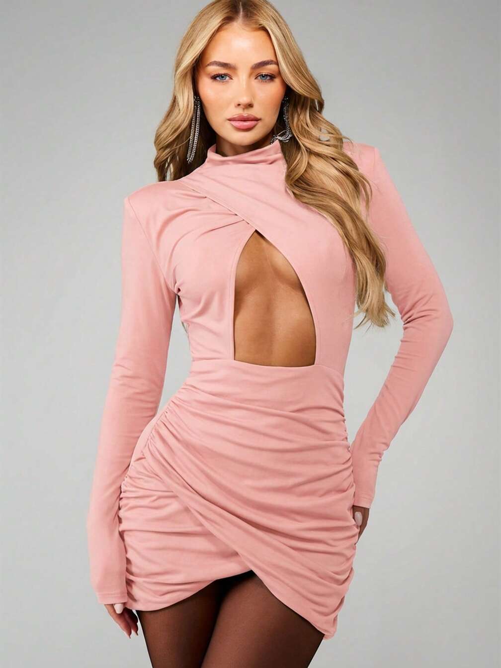 mock neck cut out dress Black Maxi Dress - Sleeveless Mock Neck Dress - Cutout Dress