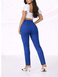 Women's Pleated Pants - Royal Blue - View 3