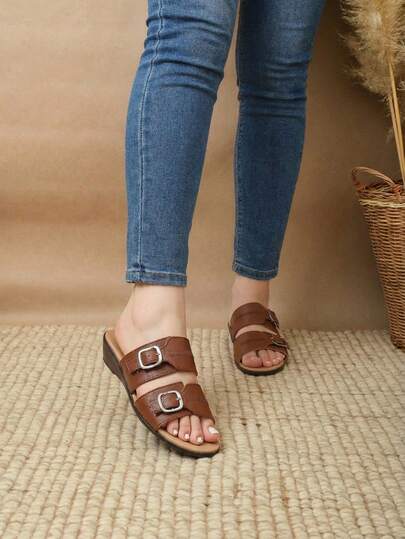 SANDALIAS CASUALES EN PIEL GENUINA ACOJINADA, ALTURA 4 CM, COMODA, LIGERA, ELEGANTE Y SIN ABROCHAR! SANDALIAS DE PLAYA CONFORTABLES PARA EL DÍA A DÍA, APROVECHA EL PRECIO!