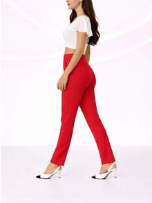 Pantalon de pinzas para dama - Rojo - Ver 2