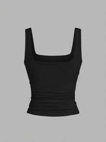 EMERY ROSE 3 Pieces Set Plus Size Women Fashion Printed Tank Top,Summer Casual Round Neck Basique Everyday Black Tank Top - Multicolor - View 5