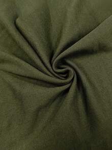 EMERY ROSE Áo thun tay ngắn trễ vai màu trơn, phong cách thường ngày mùa hè - xanh quân đội - Xem 3