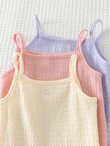 Cozy Pixies Bộ 3 món áo liền quần dệt kim mềm mại màu trơn cho bé gái - Nhiều màu - Xem 6