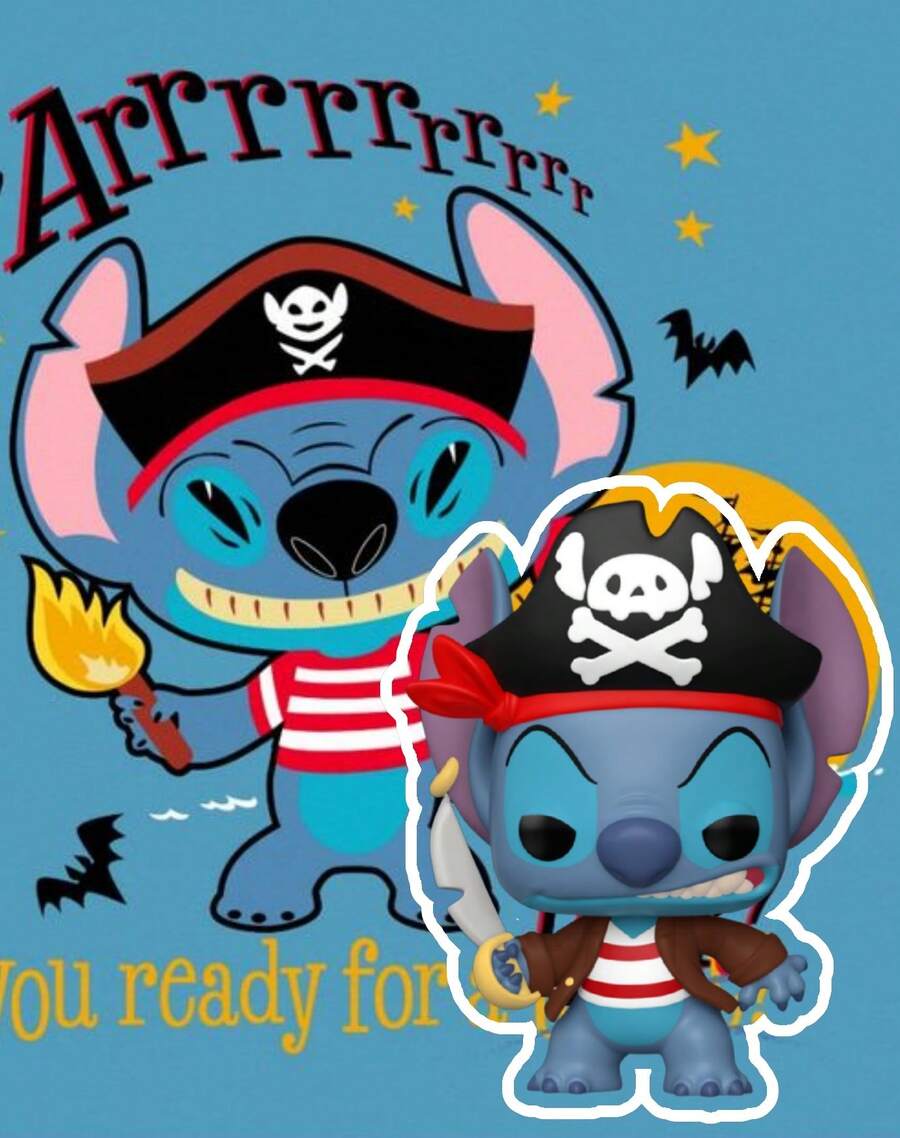 Funko POP！星际宝贝海盗史迪奇 #1659 乙烯基人偶，冬季漫展限量版，盒装收藏模型，可爱桌面摆件，粉丝礼物。 - 彩色 - 查看 1